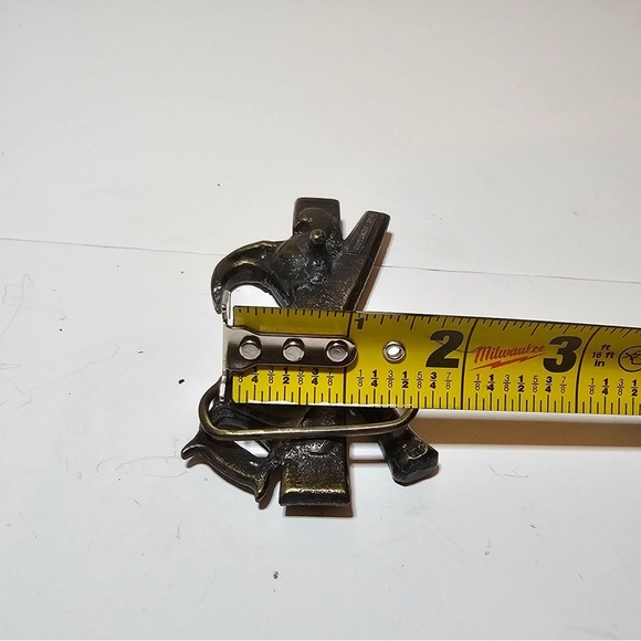 Vintage The Great American Buckle Company  Saw Hammer Level Brass Belt Buckle - Picture 10 of 10